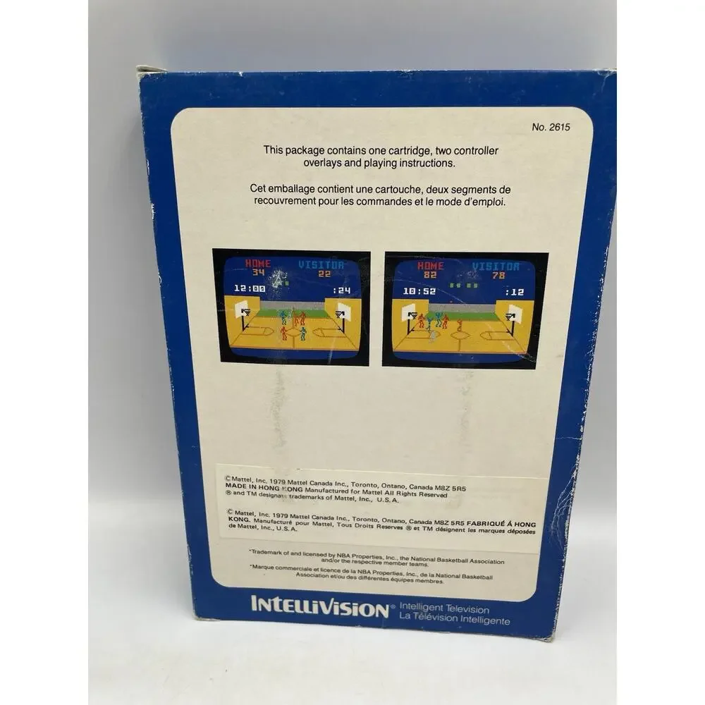 NBA Basketball Intellivision Complete In Box W/ Inlays & Manual 1979 Sports Game